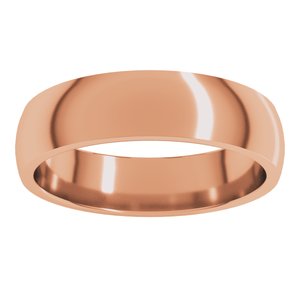 10K Rose 5 mm Lightweight Comfort-Fit Half Round Band Size 10.5