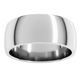 10K White 8 mm Lightweight Comfort-Fit Half Round Band Size 16