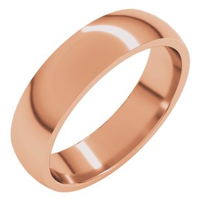 10K Rose 5 mm Lightweight Comfort-Fit Half Round Band Size 10.5
