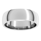Sterling Silver 6 mm Lightweight Comfort-Fit Half Round Band Size 15
