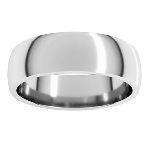 Sterling Silver 6 mm Lightweight Comfort-Fit Half Round Band Size 15