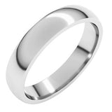 10K White 4 mm Lightweight Comfort-Fit Half Round Band Size 18