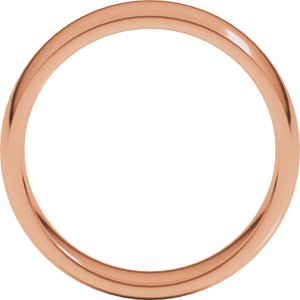 18K Rose 6 mm Lightweight Comfort-Fit Half Round Band Size 12.5