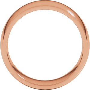 10K Rose 8 mm Lightweight Comfort-Fit Half Round Band Size 12