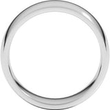 10K White 8 mm Lightweight Comfort-Fit Half Round Band Size 16