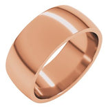 10K Rose 8 mm Lightweight Comfort-Fit Half Round Band Size 12