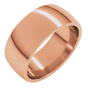 10K Rose 8 mm Lightweight Comfort-Fit Half Round Band Size 12