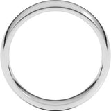 Sterling Silver 7 mm Lightweight Comfort-Fit Half Round Band Size 8