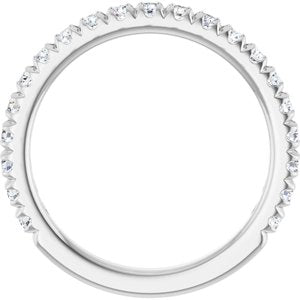 14K White 1/2 CTW Natural Diamond French-Set Anniversary Band