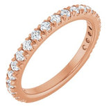 14K Rose 1/2 CTW Natural Diamond French-Set Anniversary Band