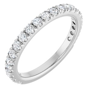 Platinum 1/2 CTW Natural Diamond French-Set Anniversary Band