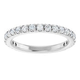 14K White 1/2 CTW Natural Diamond French-Set Anniversary Band
