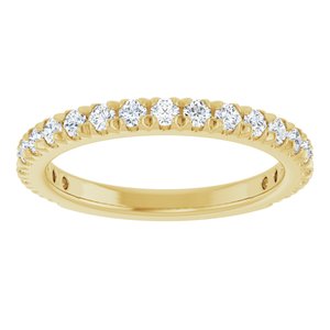 14K Yellow 1/2 CTW Natural Diamond French-Set Anniversary Band