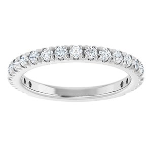 Platinum 1/2 CTW Natural Diamond French-Set Anniversary Band