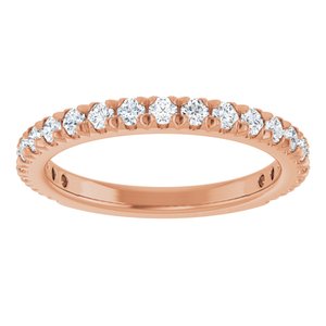 14K Rose 1/2 CTW Natural Diamond French-Set Anniversary Band