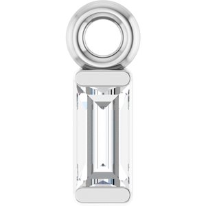 14K White .06 CT Natural Diamond Dangle