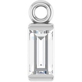 14K White 1/8 CT Natural Diamond Dangle