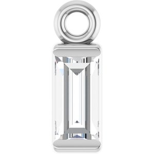 14K White 1/8 CT Natural Diamond Dangle