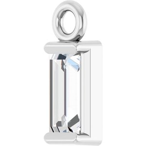 14K White 1/8 CT Natural Diamond Dangle