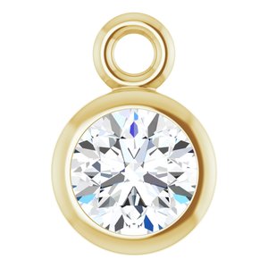 14K Yellow 1/6 CT Natural Diamond Dangle