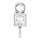 18K White .035 CT Natural Diamond Link