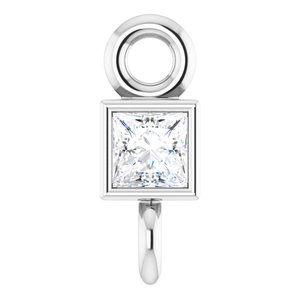 18K White .035 CT Natural Diamond Link