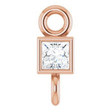 14K Rose .035 CT Natural Diamond Link