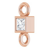 14K Rose .035 CT Natural Diamond Link