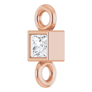 14K Rose .035 CT Natural Diamond Link
