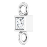 18K White .035 CT Natural Diamond Link