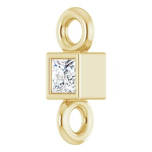 18K Yellow .025 CT Natural Diamond Link