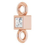 14K Rose .025 CT Natural Diamond Link