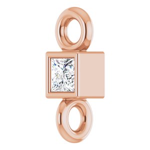 14K Rose .025 CT Natural Diamond Link