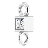 18K White .025 CT Natural Diamond Link
