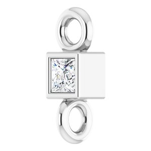 18K White .025 CT Natural Diamond Link