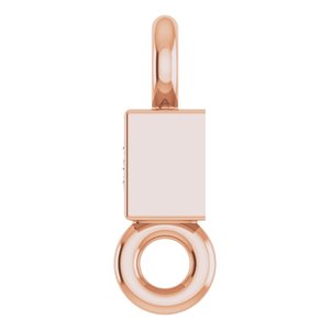 14K Rose .035 CT Natural Diamond Link