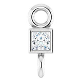 18K White .025 CT Natural Diamond Link