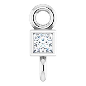 18K White .025 CT Natural Diamond Link