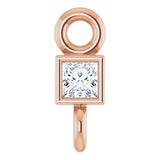 14K Rose .025 CT Natural Diamond Link