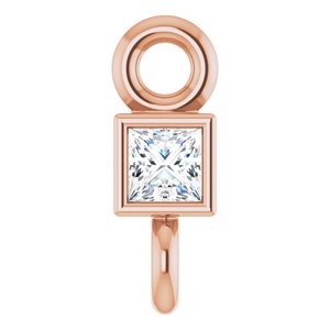 14K Rose .025 CT Natural Diamond Link