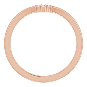 14K Rose .03 CTW Natural Diamond Matching Band