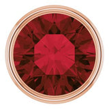 14K Rose 2 mm Natural Mozambique Garnet Bezel Setting