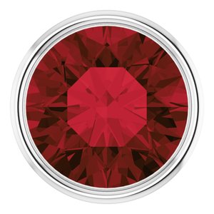 14K White 2 mm Natural Mozambique Garnet Bezel Setting