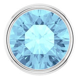 14K White 2 mm Natural Aquamarine Bezel Setting