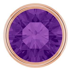 14K Rose 2 mm Natural Amethyst Bezel Setting