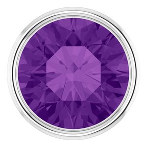 14K White 2 mm Natural Amethyst Bezel Setting
