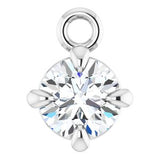 14K White 1/10 CTW Natural Diamond Dangle