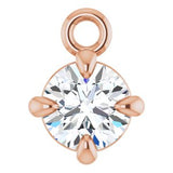 14K Rose 1/10 CTW Natural Diamond Dangle