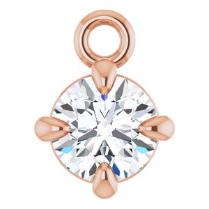 14K Rose 1/10 CTW Natural Diamond Dangle