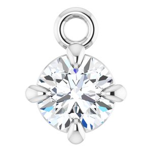 Platinum 1/10 CTW Natural Diamond Dangle